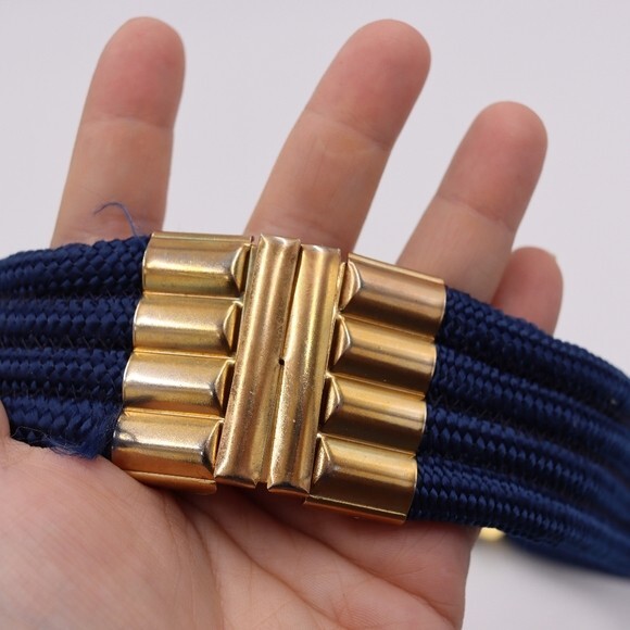 Jos a Bank Vintage Cord Belt Gold Bow and Clasp - Picture 8 of 9